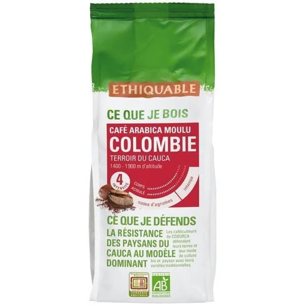 Café de Colombia Cauca molido bio ETHIQUABLE, paquete 250 g - 0.25 kg - Imagen del producto en Findit