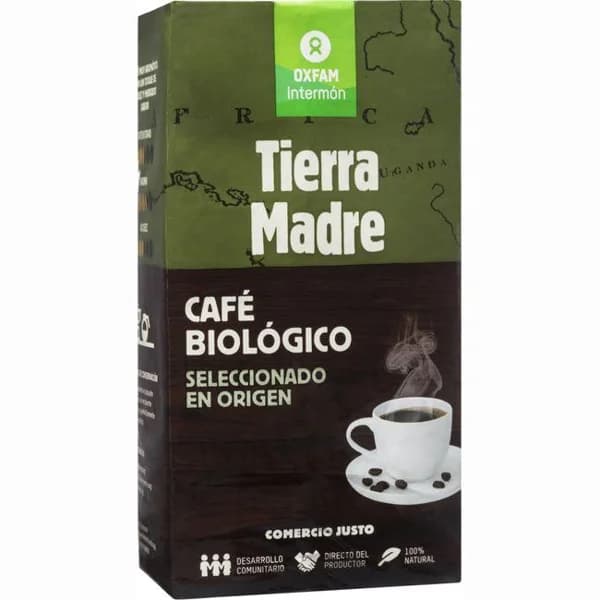 Café molido bio natural tierra madre OXFAM INTERM, paquete 250 g - 0.25 kg - Imagen del producto en Findit