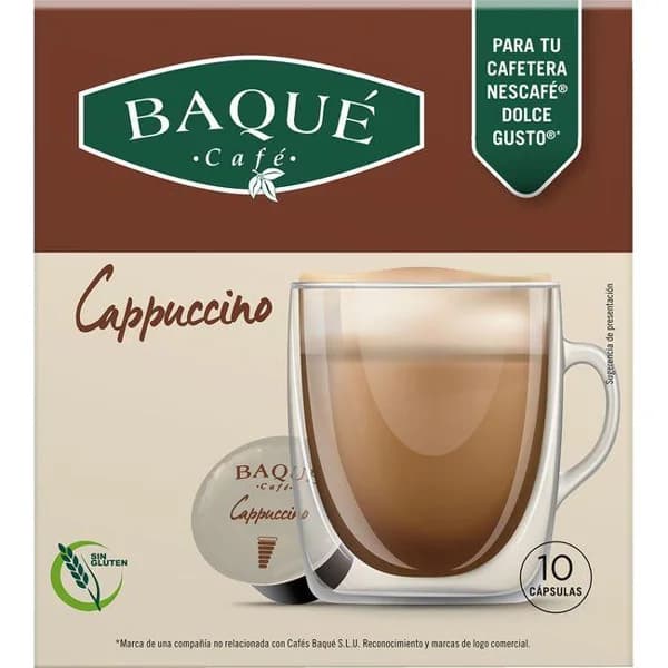 Café cappuccino comp. Dolce Gusto BAQUÉ, caja 10 uds - 10 ud - Imagen del producto en Findit