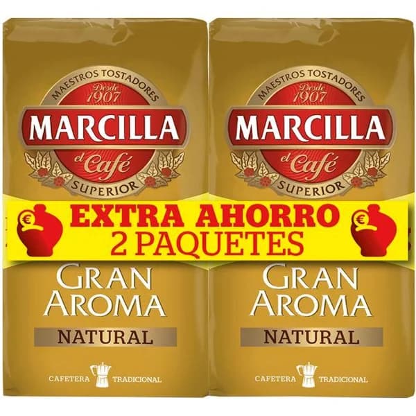Café molido natural MARCILLA, pack 2x500 g - 1 kg - Imagen del producto en Findit