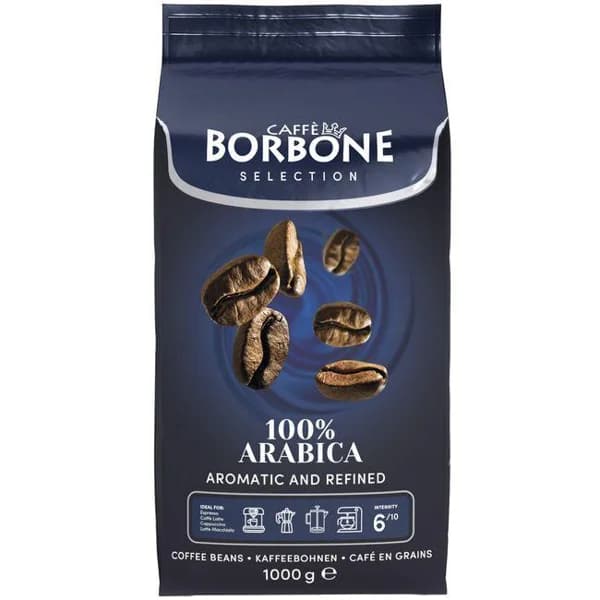 Café grano 100% arábica BORBONE, paquete 1 kg - 1 kg - Imagen del producto en Findit