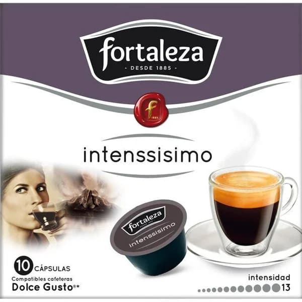 Café intenssisimo compatible Dolce Gusto FORTALEZA, caja 10 uds - 10 ud - Imagen del producto en Findit