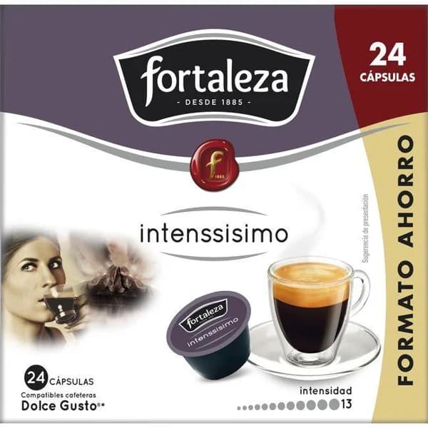 Café intenssisimo compatible Dolce Gusto FORTALEZA, caja 24 uds - 24 ud - Imagen del producto en Findit