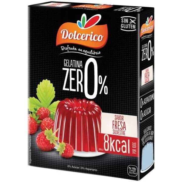 Gelatina zero de fresa DOLCERICO, caja 28 g - 0.03 kg - Imagen del producto en Findit