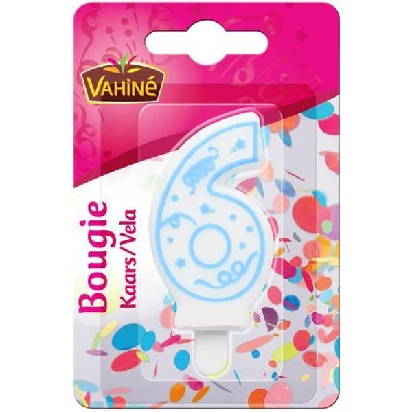 Velita número 6 VAHINÉ, blister 1 ud - 1 ud - Imagen del producto en Findit
