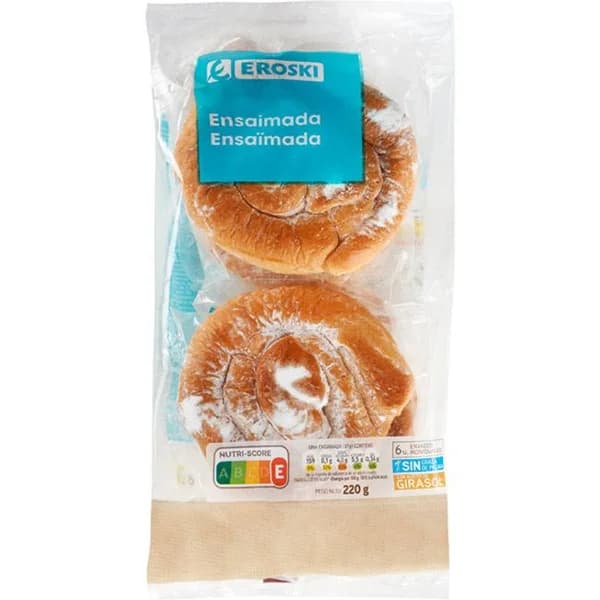 Ensaimada EROSKI, paquete 220 g - 0.22 kg - Imagen del producto en Findit