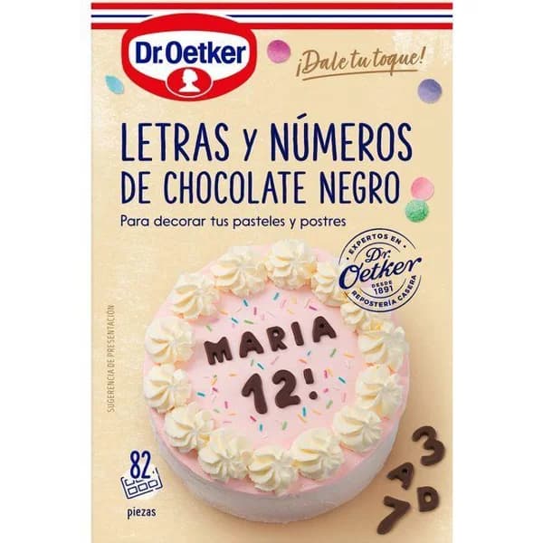 Letras de chocolate DR. OETKER, caja 60 g - 0.06 kg - Imagen del producto en Findit