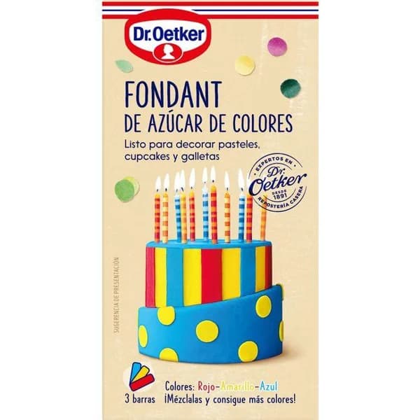 Fondant de azúcar de colores DR. OETKER, caja 300 g - 1 ud - Imagen del producto en Findit