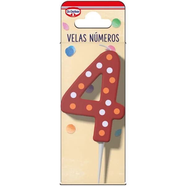 Vela Nº 4 DR. OETKER, pack 1 ud - 1 ud - Imagen del producto en Findit