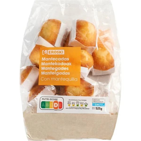 Mantecadas EROSKI, bolsa 525 g - 0.53 kg - Imagen del producto en Findit