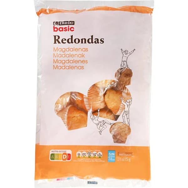 Magdalena redonda EROSKI BASIC, paquete 615 g - 0.62 kg - Imagen del producto en Findit