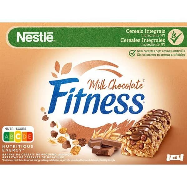 Barrita de chocolate con leche NESTLÉ FITNESS DELICE, caja 135 g - 0.14 kg - Imagen del producto en Findit