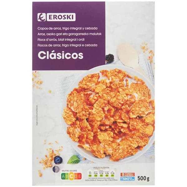 Copos integrales EROSKI, caja 500 g - 0.5 kg - Imagen del producto en Findit
