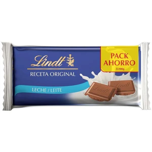 Chocolate con leche LINDT, pack 3x100 g - 0.3 kg - Imagen del producto en Findit