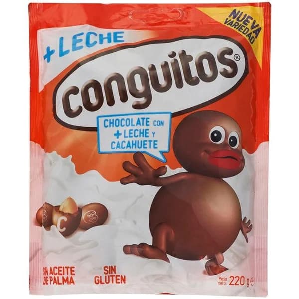 Grageas de cacahuete de choco-leche CONGUITOS, bolsa 220 g - 1 ud - Imagen del producto en Findit