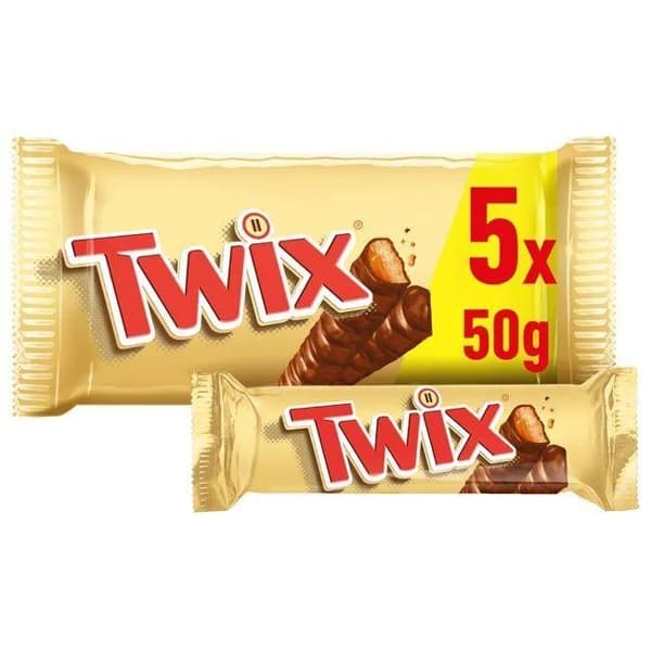 Chocolatina TWIX, sorta 5x50 g - 0.25 kg - Imagen del producto en Findit