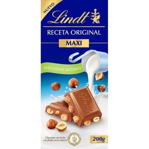 Chocolate con leche avellanas LINDT, taleta 200 g - 0.2 kg - Imagen del producto en Findit
