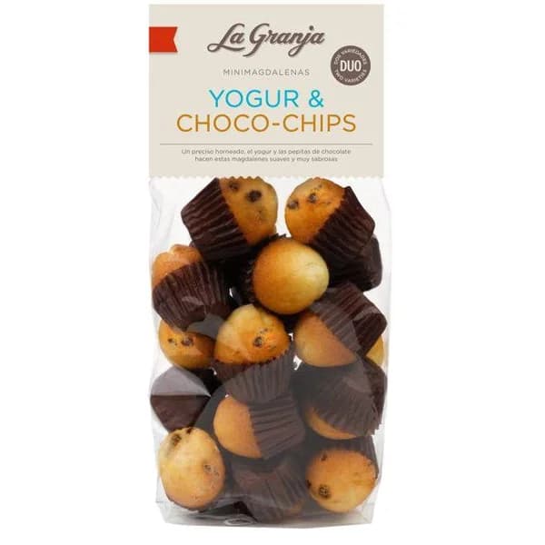 Mini magdalenas yogur & choco chips LA GRANJA, bolsa 250 g - 1 ud - Imagen del producto en Findit