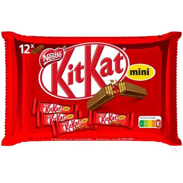 Barrita de chocolate con leche mini KIT KAT, pack 12x16,6 g - 0.2 kg - Imagen del producto en Findit