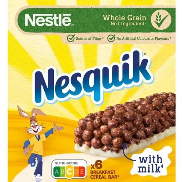 Barrita de cereal NESTLÉ Nesquik, 6 uds., caja 150 g - 0.15 kg - Imagen del producto en Findit