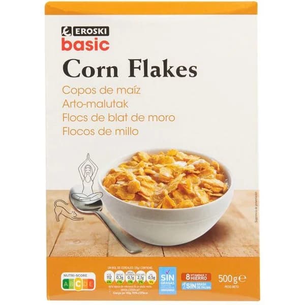 Corn flakes EROSKI basic, caja 500 g - 0.5 kg - Imagen del producto en Findit