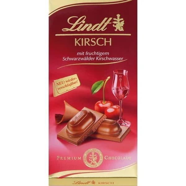Chocolate Kirsch LINDT, tableta 100 g - 0.1 kg - Imagen del producto en Findit