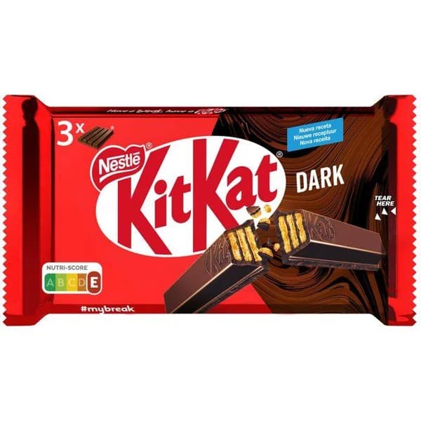 Barrita de chocolate negro KIT KAT, pack 3x41,5 g - 0.12 kg - Imagen del producto en Findit