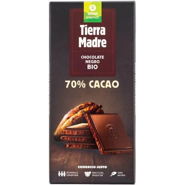 Chocolate negro 70% OXFAM, tableta 100 g - 0.1 kg - Imagen del producto en Findit