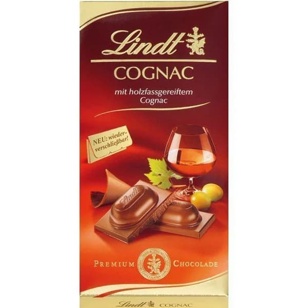 Chocolate de cognac LINDT, tableta 100 g - 0.1 kg - Imagen del producto en Findit
