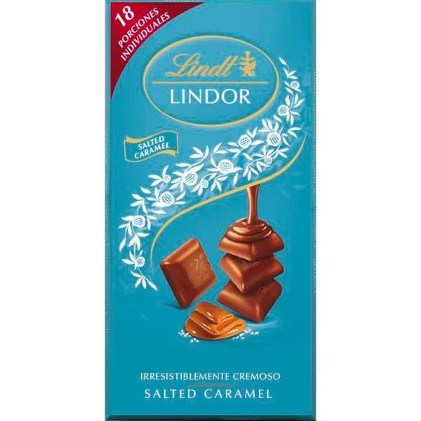 Chocolate con sal y caramelo LINDOR, tableta 100 g - 0.1 kg - Imagen del producto en Findit