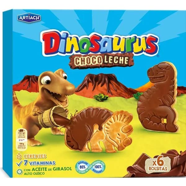 Galletas dinos chocolate con leche ARTIACH, caja 255 g - 0.26 kg - Imagen del producto en Findit