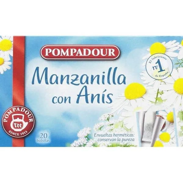 Manzanilla con anís POMPADOUR, caja 20 sobres - 20 ud - Imagen del producto en Findit