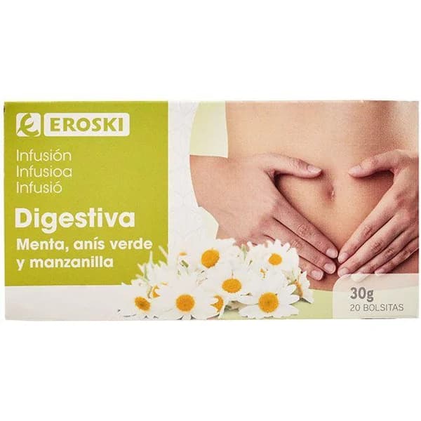 Infusión digestiva EROSKI, caja 20 sobres - 20 ud - Imagen del producto en Findit