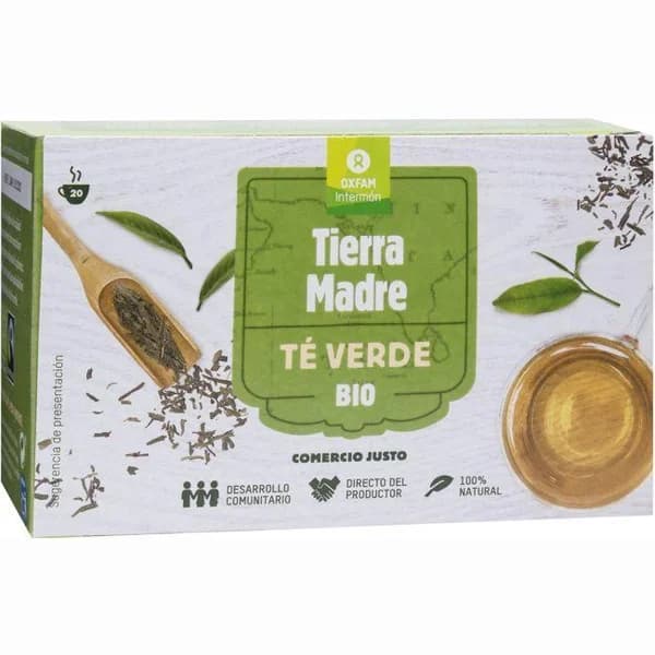 Té verde bio INTERMÓN OXFAM, caja 20 sobres - 20 ud - Imagen del producto en Findit
