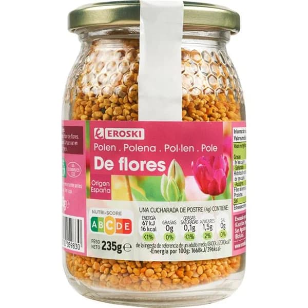 Polen de flores EROSKI, frasco 235 g - 0.24 kg - Imagen del producto en Findit