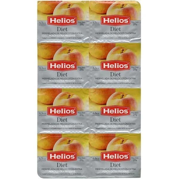 Confitura de melocotón diet HELIOS, pack 10x20 g - 0.2 kg - Imagen del producto en Findit
