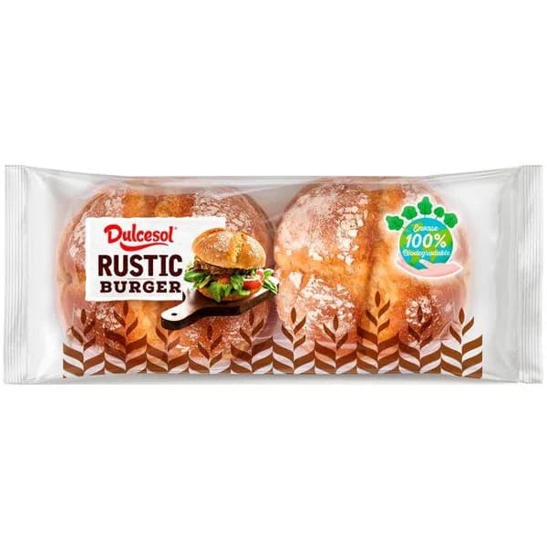 Rustic burger DULCESOL, 4 uds, bandeja 300 g - 0.3 kg - Imagen del producto en Findit