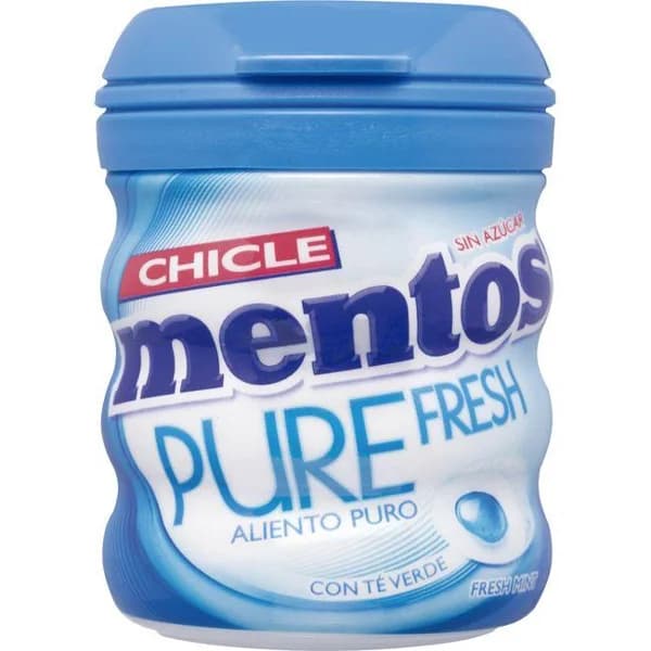 Chicle Gum de menta MENTOS, bote 60 g - 1 ud - Imagen del producto en Findit