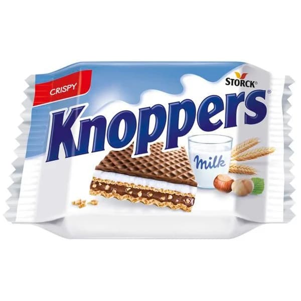 Crispy wafer KNOPPERS, paquete 25 g - 1 ud - Imagen del producto en Findit