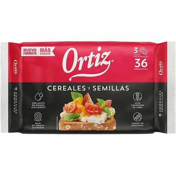 Pan tostado multicereal ORTIZ,  36 rebanadas, paquete 320 g - 0.32 kg - Imagen del producto en Findit