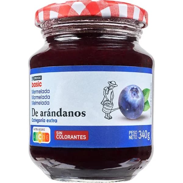 Mermelada de arándanos EROSKI basic, frasco 340 g - 0.34 kg - Imagen del producto en Findit