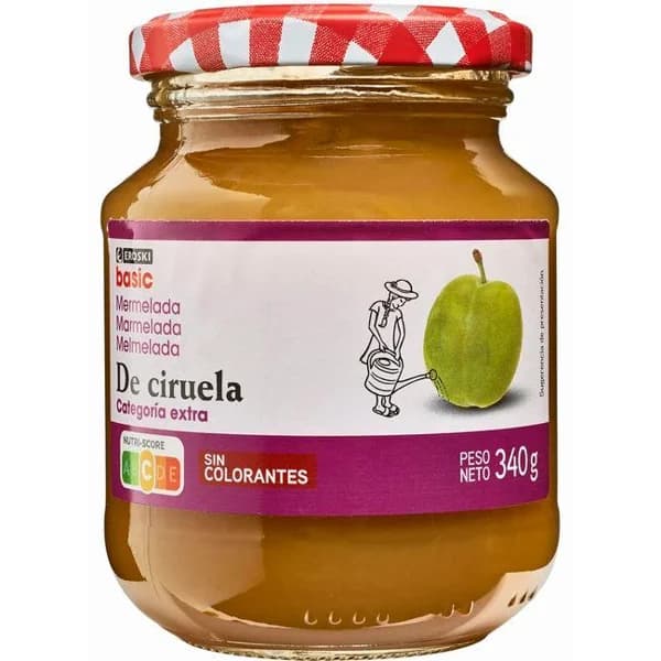 Mermelada de ciruela EROSKI basic, frasco 340 g - 0.34 kg - Imagen del producto en Findit