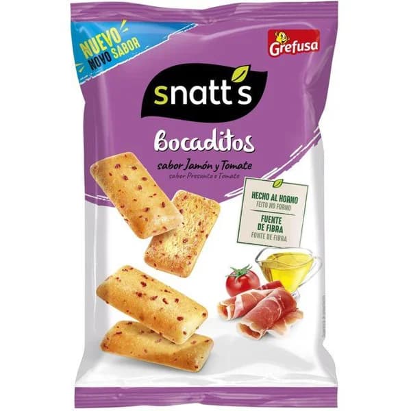 Bocaditos de jamón y tomate SNATT'S, bolsa 110 g - 0.11 kg - Imagen del producto en Findit