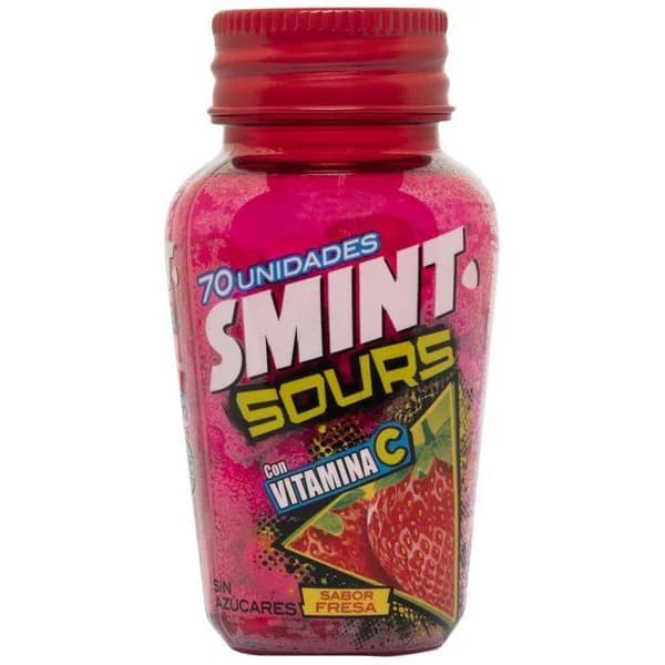 Caramelo sour de fresa SMINT, bote 35 g - 1 ud - Imagen del producto en Findit