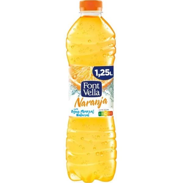 Agua con zumo de naranja FONT VELLA Levité, botella 1,25 litros - 1.15 l - Imagen del producto en Findit