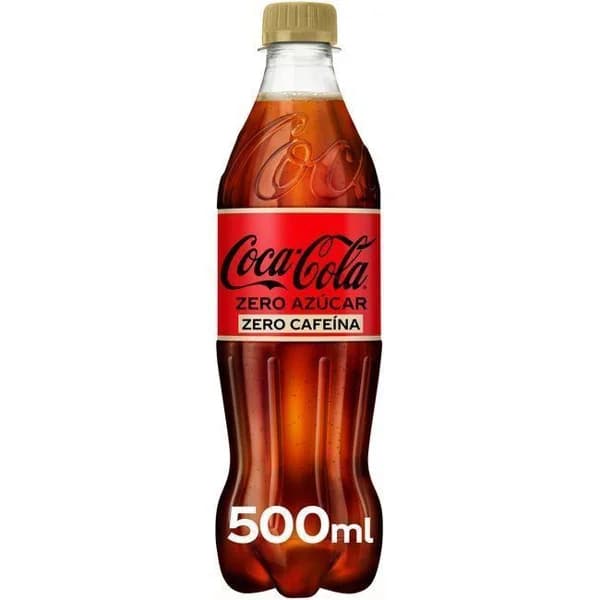Refresco de cola sin cafeína COCA COLA ZERO ZERO, botellín 50 cl - 0.5 l - Imagen del producto en Findit
