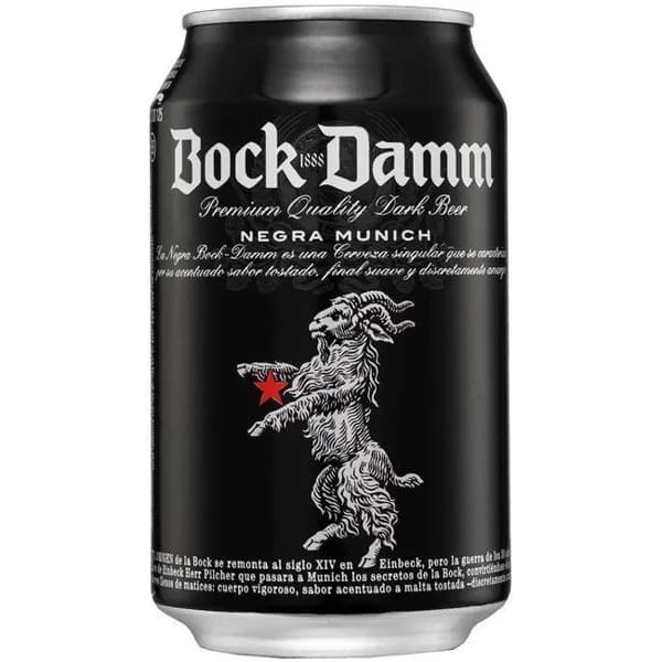 Cerveza negra BOCK DAMM , lata 33 cl - 0.33 l - Imagen del producto en Findit