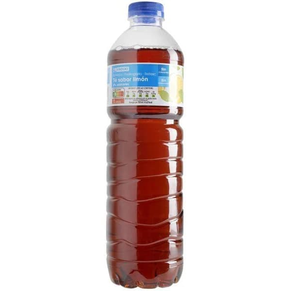 Refresco de té al limón light EROSKI, botella 1.5 litros - 1.5 ud - Imagen del producto en Findit
