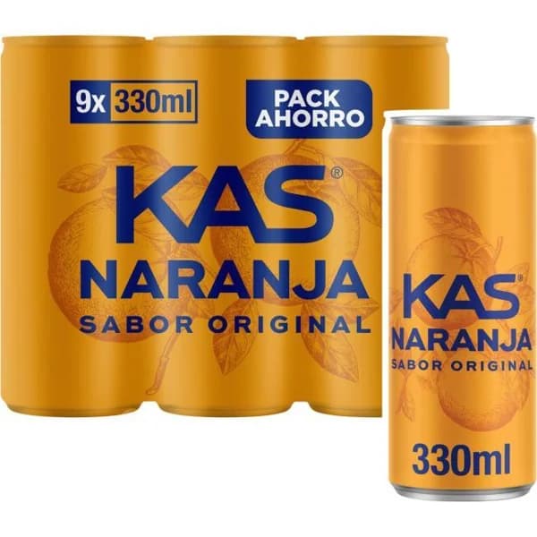 Refresco de naranja KAS, pack 9x33 cl - 2.97 l - Imagen del producto en Findit