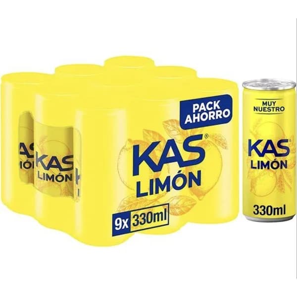 Refresco de limón KAS, pack 9x33 cl - 2.97 l - Imagen del producto en Findit